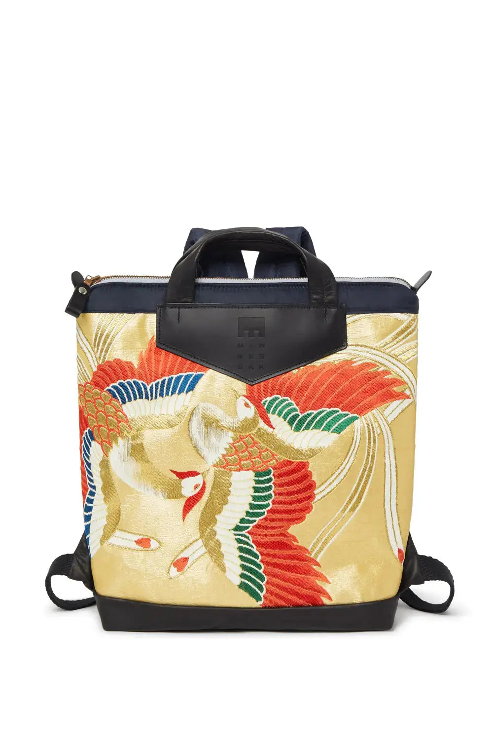 Backpack with colorful design on a white background