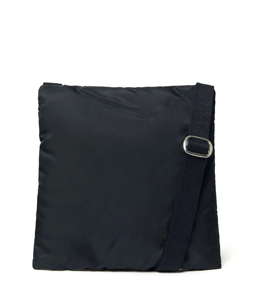 Black bag with a strap on a white background