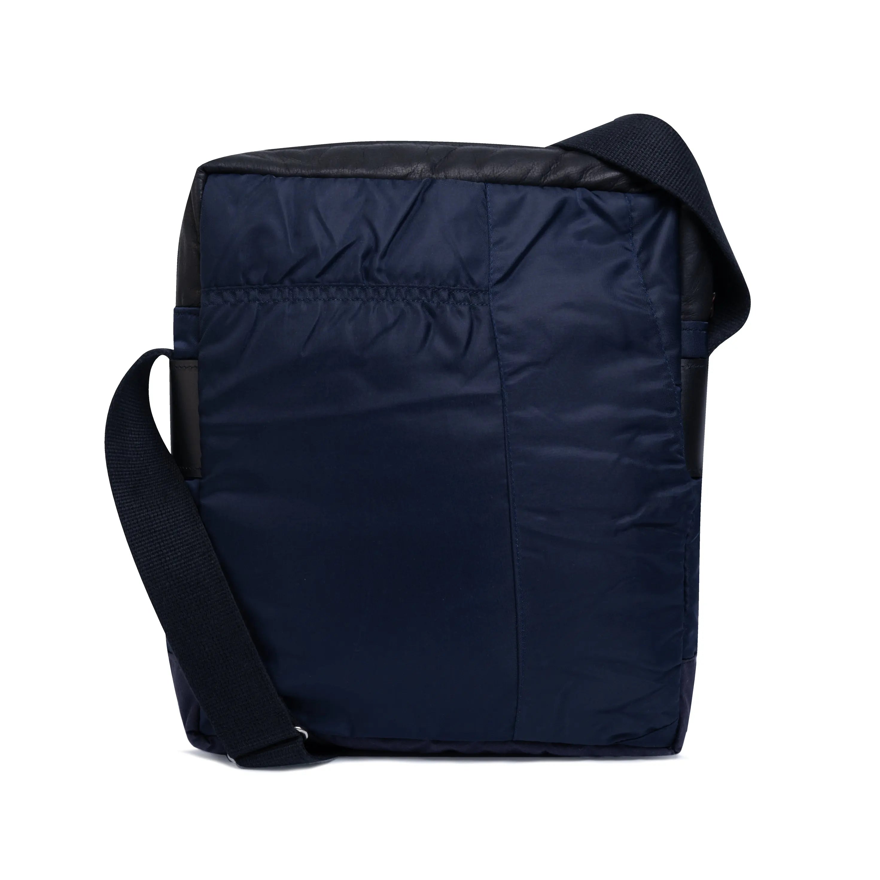 Navy blue shoulder bag on a white background