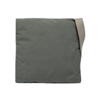 Gray and Olive pouch with a strap on a white background