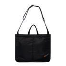 Black medium size tote bag with strap on white background