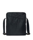 Black backpack with straps on a white background