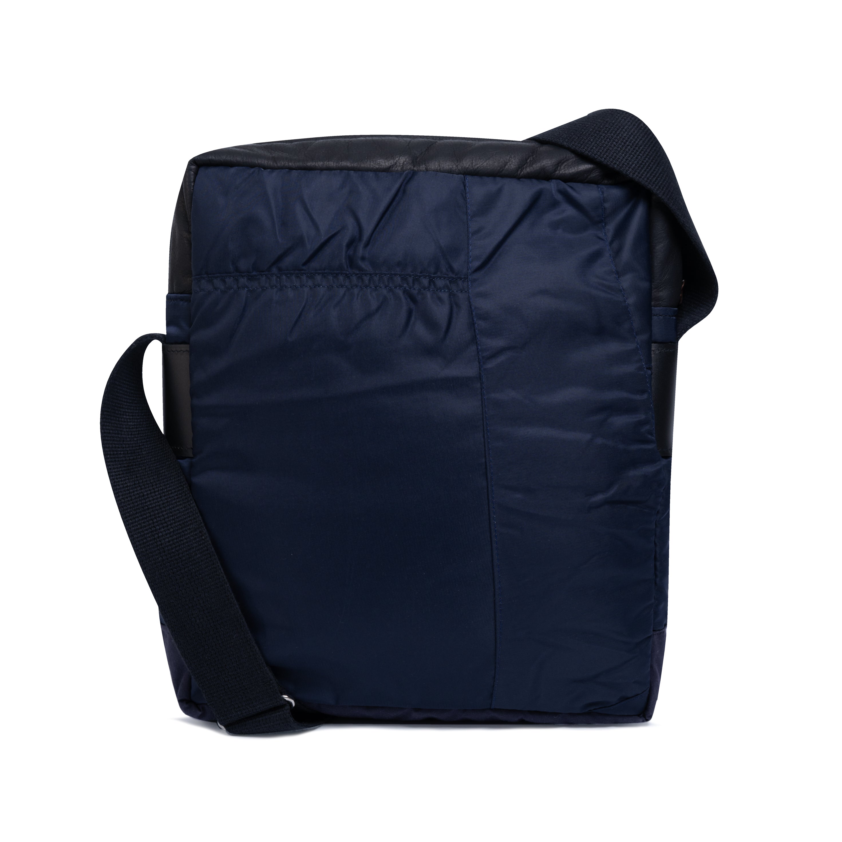 Navy blue shoulder bag on a white background