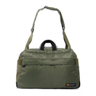 Olive Weekender/Gym bag with strap and MInnessak logo on white background