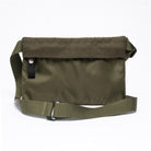Small cross body bag in olive on a white background