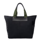 Large black tote bag on white background