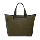 Large olive Tote bag with Minnessak logo on white background